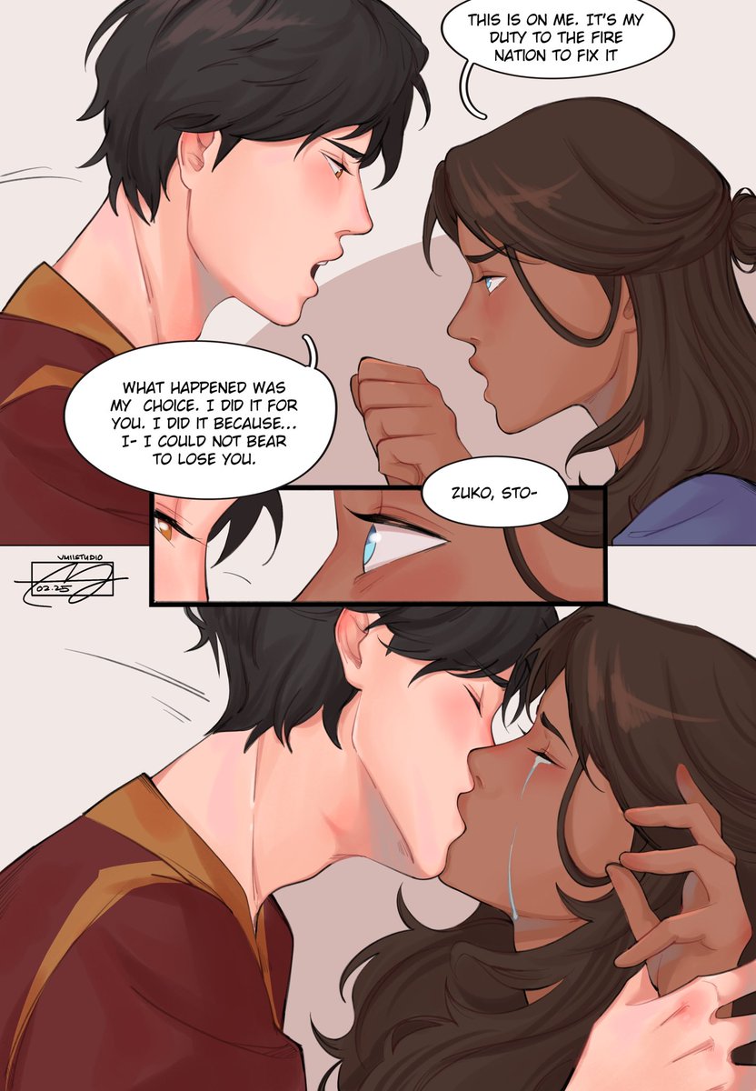 First Kiss // Zuko began experiencing heart issues years after his Agni Kai against Azula, and Katara couldn’t shake the guilt that lingered from what had happened. #zutara #atla #natla