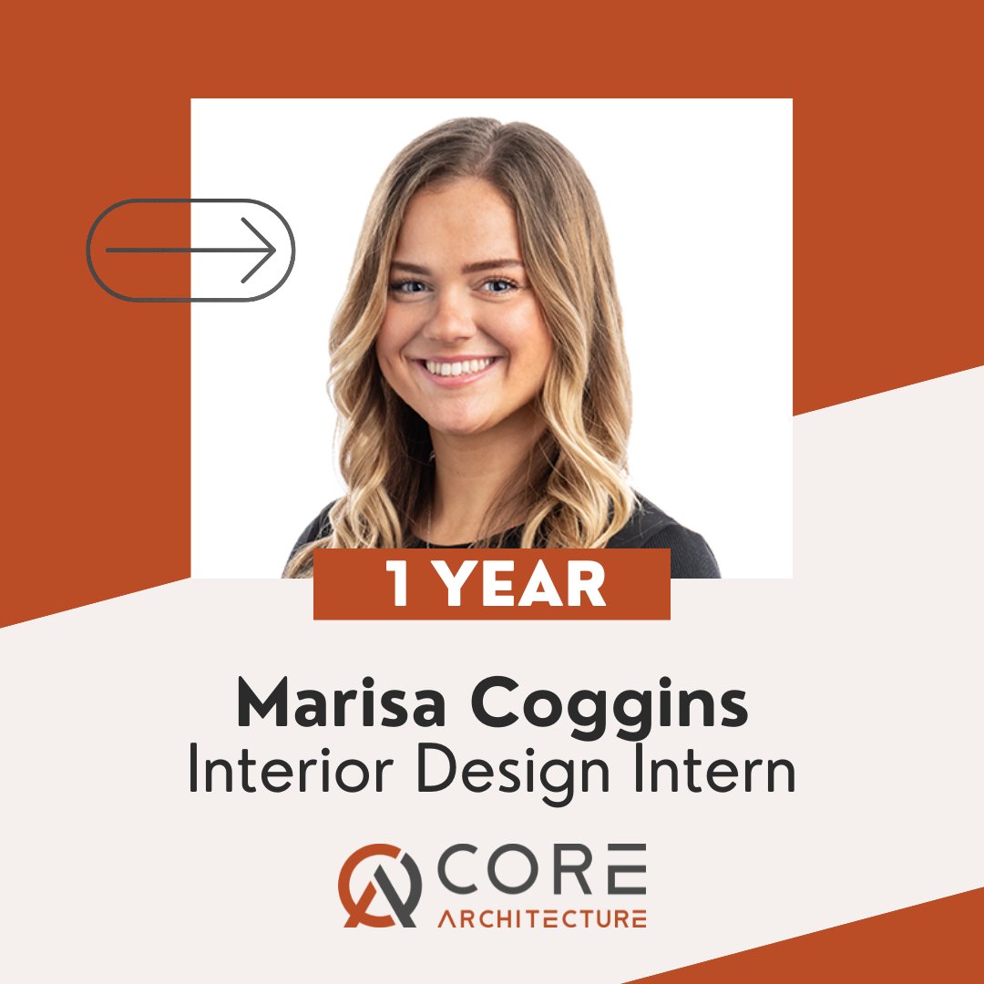 Congratulations to Marisa Coggins on her 1-year anniversary with CORE Architecture! Help us celebrate Marisa and her contributions by giving her some recognition in the comments! 👏

#COREArchitecture #UtahArchitecture #1Year
