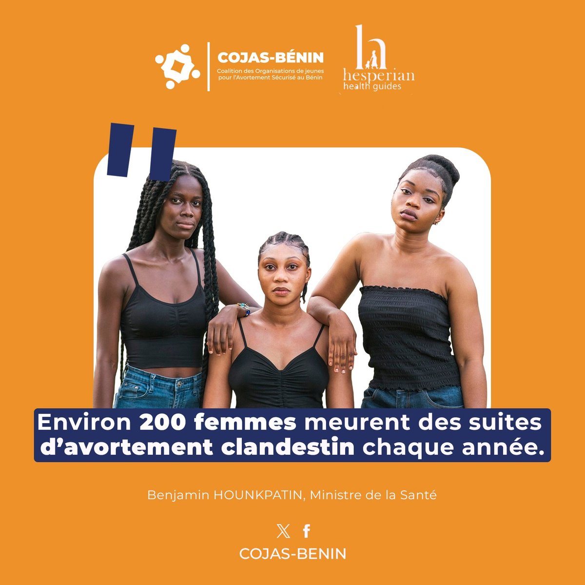 Chaque année,  environ 200 femmes perdent la vie à cause d’un avortement clandestin.

L'accès à des soins sûrs et légaux est une question de santé publique et de justice sociale.

#HesperianBénin #SantéSexuelle #DroitsDesFemmes