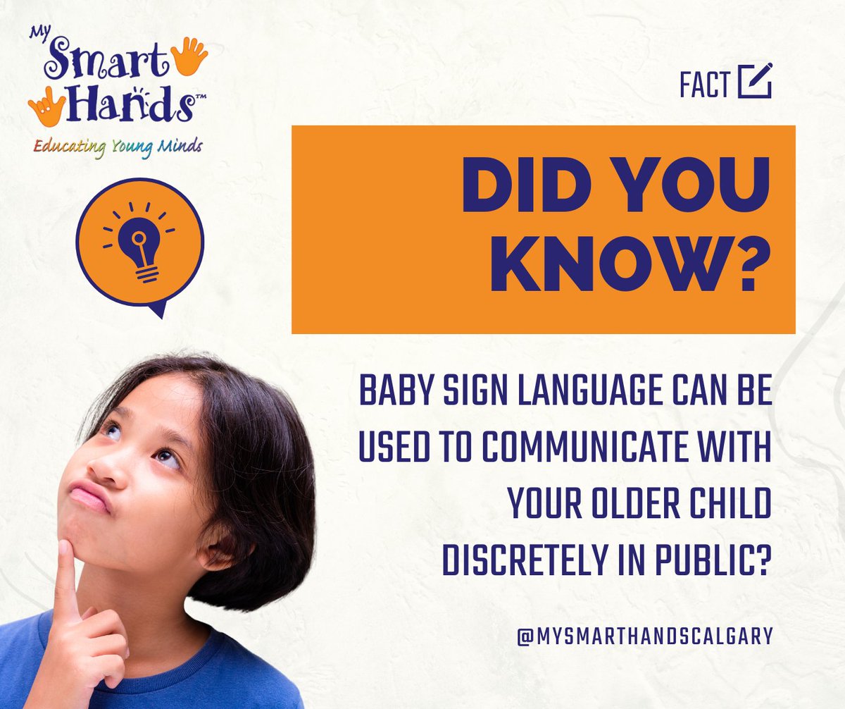 MySmartHandsLP's tweet image. Unlock the secret of silent communication in public! Learn how baby sign language can be a discreet way to connect with your older child. #ParentingTips #SignLanguage #MySmartHandsCalgary