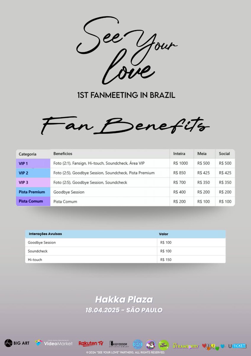 ✨📢 O encontro que você esperava está chegando! 📢✨

Prepare-se para um fanmeeting inesquecível.

Os atores de See Your Love, diretamente de Taiwan para pertinho de você! 💖🔥
 
Momentos exclusivos, interações especiais e a chance de viver esse sonho ao lado dos seus atores