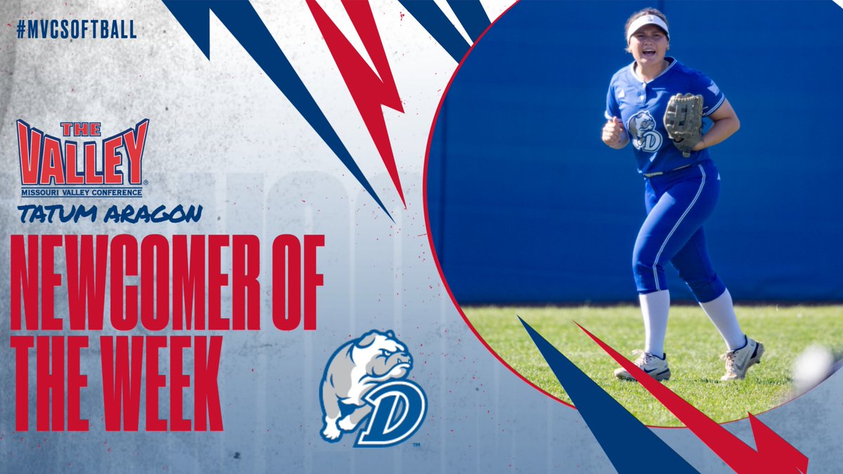 Newcomer of the Week➡️Tatum Aragon
<a href="/DrakeSoftball/">Drake Softball</a> 

▪️Aragon played in three out of four games at the Doc Halverson UNI-Dome Classic last weekend and was a top offensive performer for the Bulldogs. She hit .375 (3-for-8) with a double, a run scored, and six RBIs.

#MVCSoftball