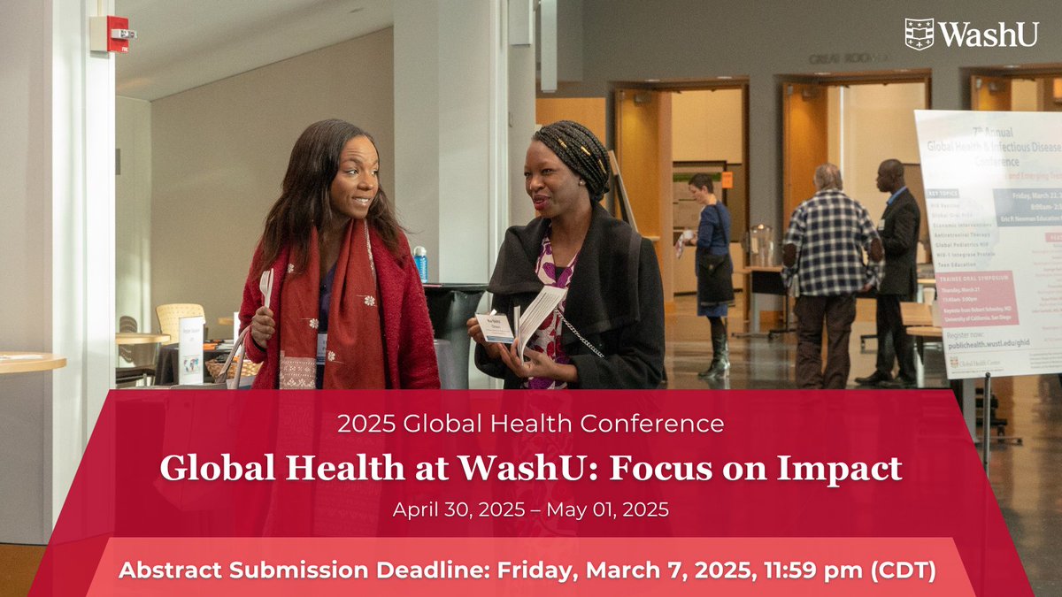Join the WashU Global Health Center April 30th-May 1st for two days of inspiring plenaries, panels, and networking opportunities. Learn from experts in the field and gain insights into the impact of global health research conducted @WashUpubhealth

Info> l8r.it/FHq2