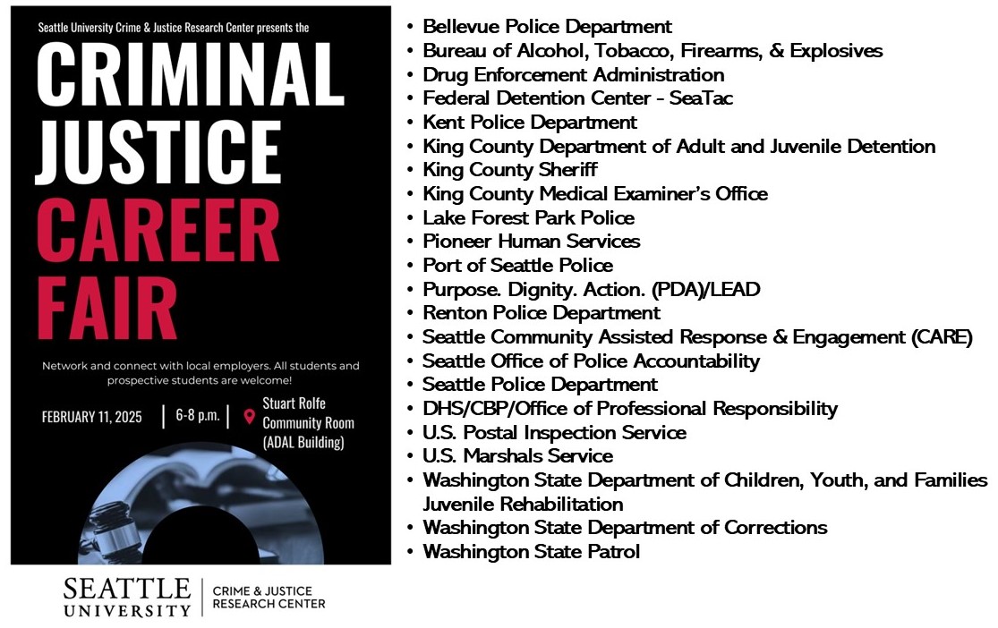 TONIGHT!  <a href="/SeattleUCJ/">SeattleU Criminal Justice, Criminology & Forensics</a> <a href="/seattleu/">Seattle University</a> <a href="/SUNewsroom/">SeattleU Newsroom</a> #CriminalJusticeCareers