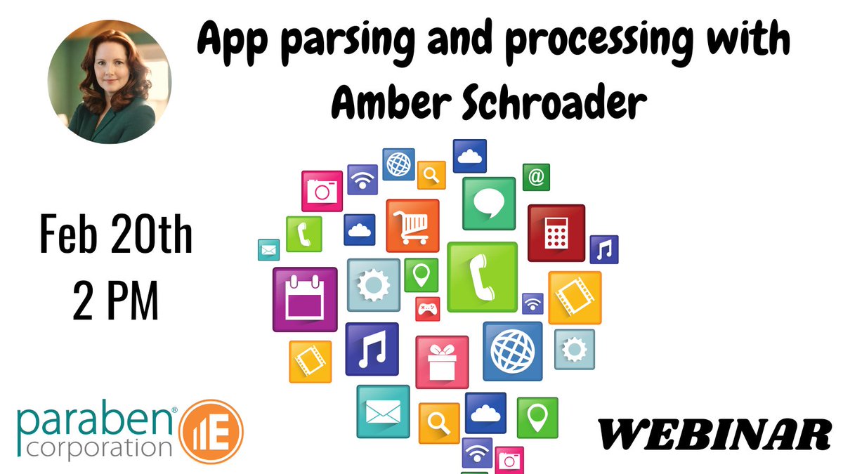 Feb 20th dive into App parsing and processing with Amber Schroader at 2 PM! Sign up for this webinar at snip.ly/ParabenWebFeb
