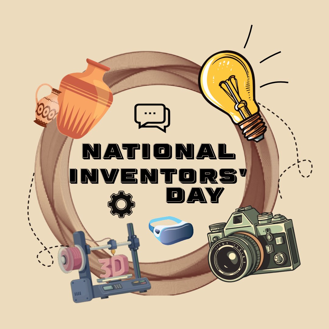 ESUArtDesign's tweet image. Happy National Inventors Day! 💡✨ Today, we celebrate the brilliant minds who turned ideas into reality and changed the world. Let their creativity and innovation inspire you to dream big and create something amazing! 🛠️⚙️ #NationalInventorsDay #Innovation #ThinkCreateInspire