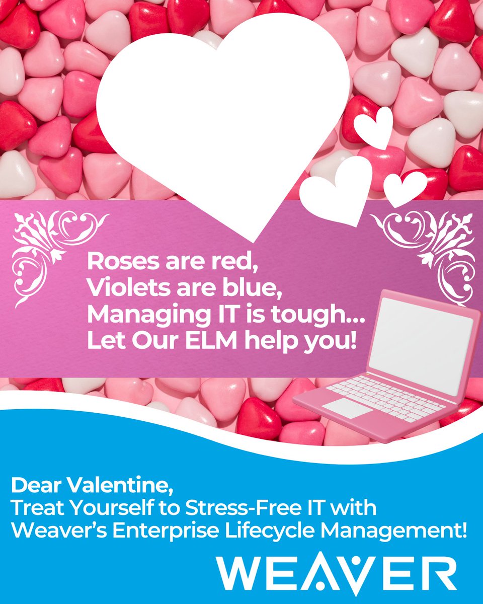 Weaver_Tech's tweet image. 💖 Show your IT some love! With Weaver’s Enterprise Lifecycle Management, we handle updates, tracking, and refreshes—so you can focus on what matters. Because less stress is the best gift! 💌 Contact us today to learn more! 
hubs.la/Q036cmzr0
#WeaverELM #ITMadeEasy…