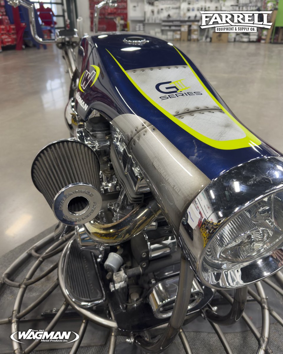 FarrellEquip's tweet image. Check out this beast of a power trowel from @WagmanMetal built with a @harleydavidson engine and transmission. Currently on display at our Eau Claire store.

#FarrellEquipment #WhereTheProsGo #Concrete