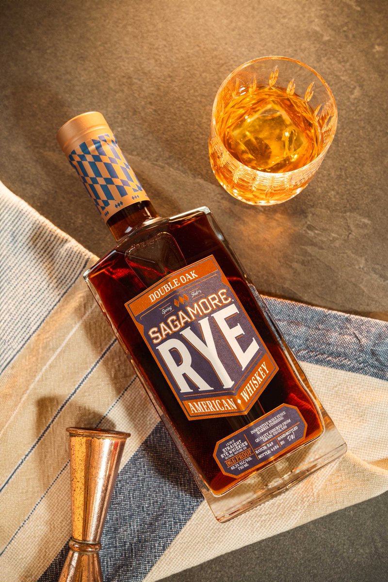 To make our Double Oak Rye Whiskey we take our straight rye whiskey after aging for 4 to 5 years in high-char new American oak barrels and transfer the aged whiskey into toasted wave stave barrels for an additional 18 months. A shining example of old meeting new.