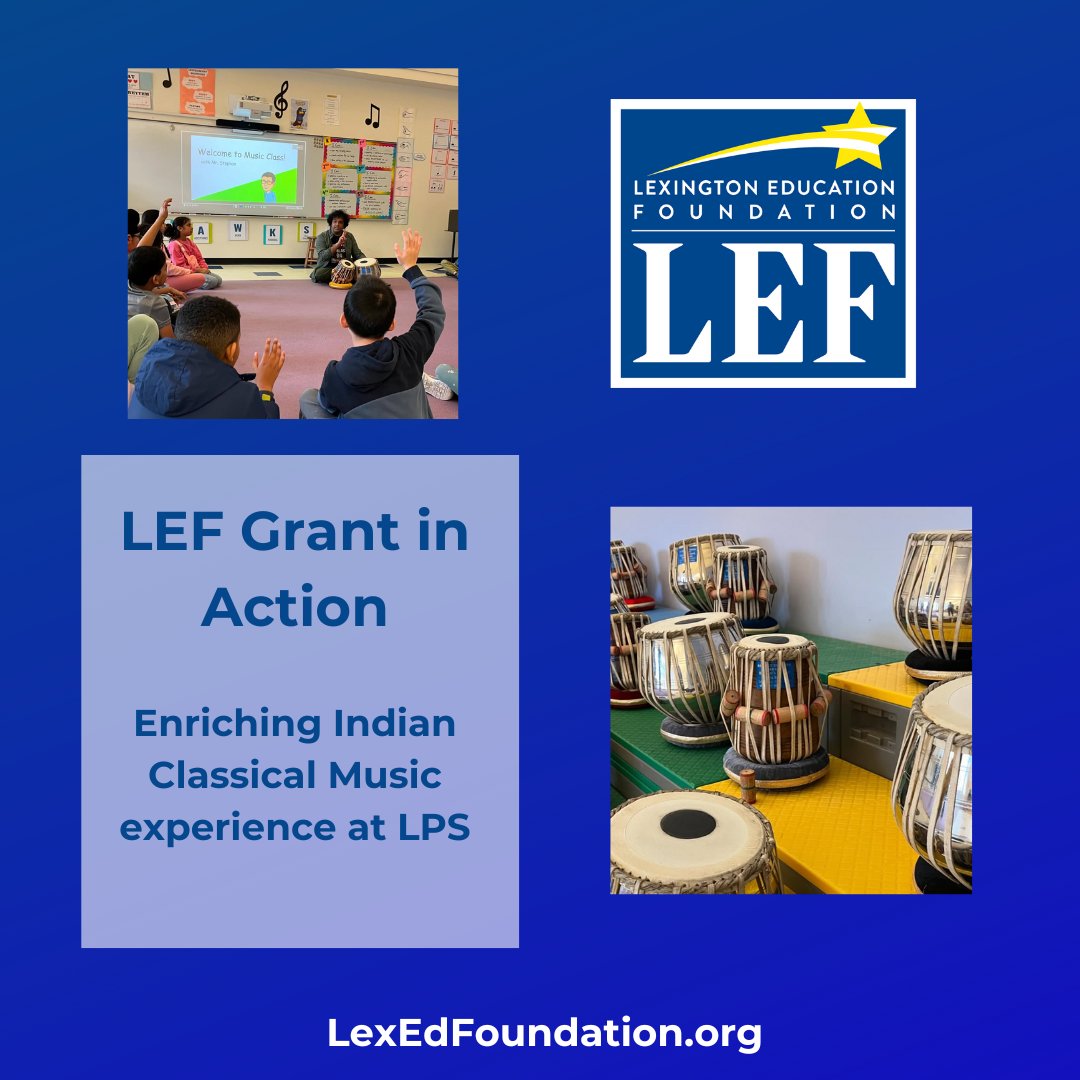 Check out this amazing Grant awarded to <a href="/NotesByMrsC/">Angela Lee Carpenter</a>  to bring tablas (hand drums used in Indian Classical Music), essential accessories &amp; skilled Indian Classical Music instructors to all LPS schools. lexedfoundation.org for more info. Made possible by YOUR financial support