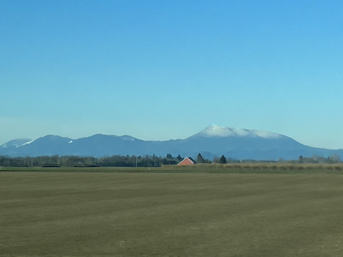 On a crisp February morning, Marys Peak appears to be adorned with a sprinkling of powdered sugar. #Oregon