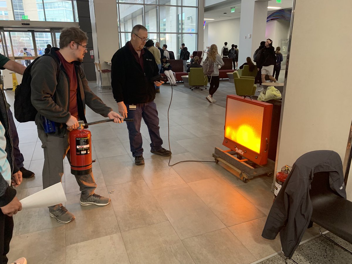 TAMU_Safety's tweet photo. Join us in the ConocoPhillips Atrium at Zachry for the Lab Safety Fair! Learn how to use a fire extinguisher, check out laboratory supply vendors, and complete a bingo card to win prizes. We’ll be here until 2! 👍🏻 https://t.co/AM1v7kN87y