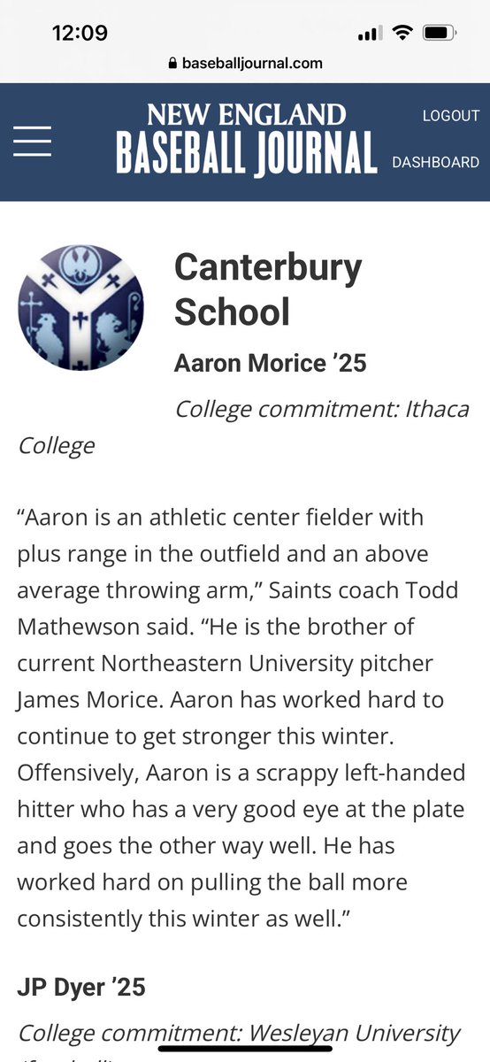 Canterbury Baseball tweet media