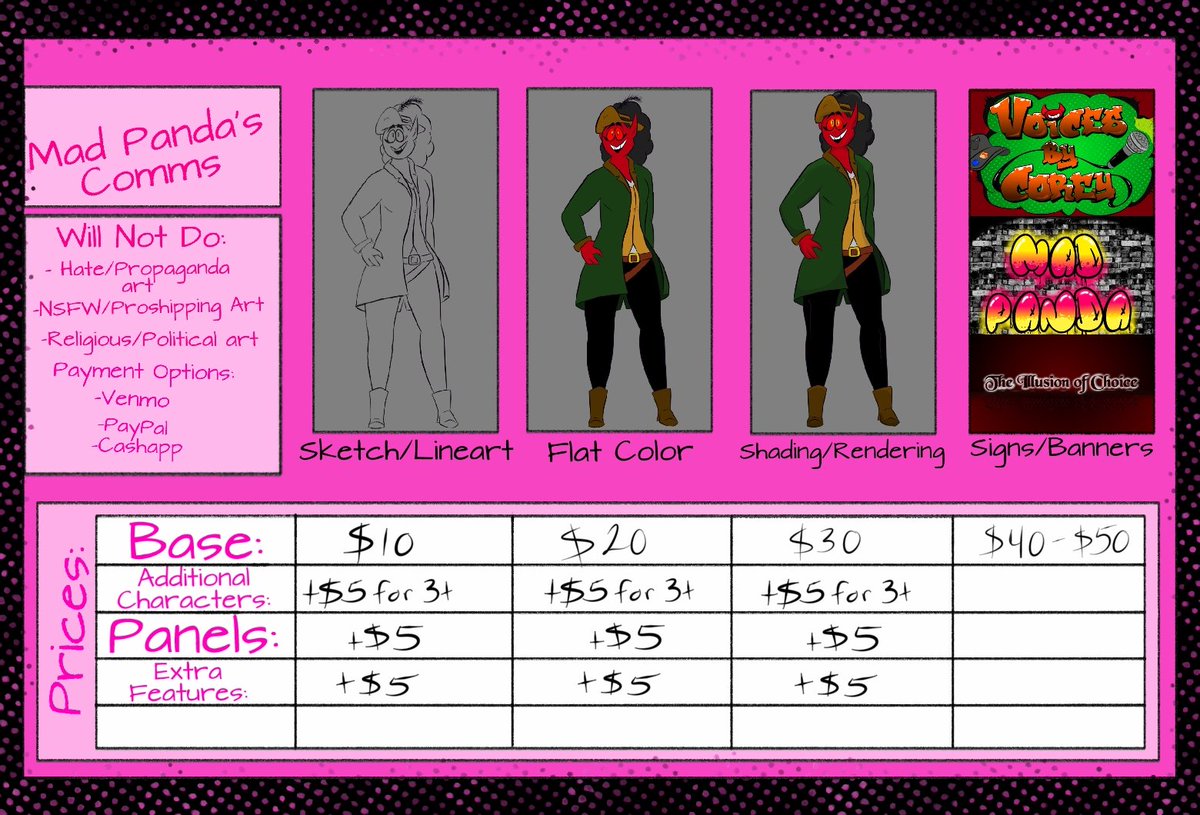 New Commission Sheet! Feel free to dm me for more details! And if you can't afford, please do repost! #Commission #commissionsopen #commissions