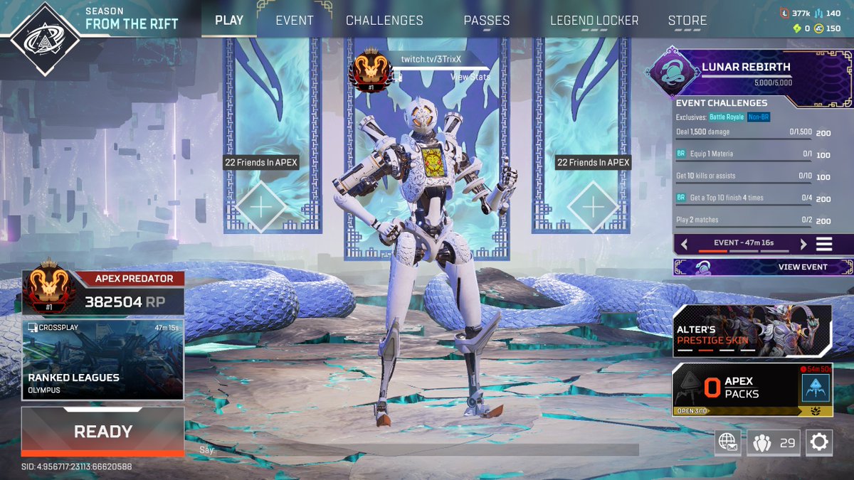TrixX (@3trixx_) on Twitter photo Ending the ranked <a href="/PlayApex/">Apex Legends</a> split at #1
Despite the entire grind not going as I wanted it to go, I am super proud of myself, especially for playing through covid for 2+ weeks AT LEAST.
Thanks <a href="/TTrebb/">Liquid | Rogue</a> for the competition, the grind would not have been nearly as fun without you! Ending the ranked <a href="/PlayApex/">Apex Legends</a> split at #1
Despite the entire grind not going as I wanted it to go, I am super proud of myself, especially for playing through covid for 2+ weeks AT LEAST.
Thanks <a href="/TTrebb/">Liquid | Rogue</a> for the competition, the grind would not have been nearly as fun without you!