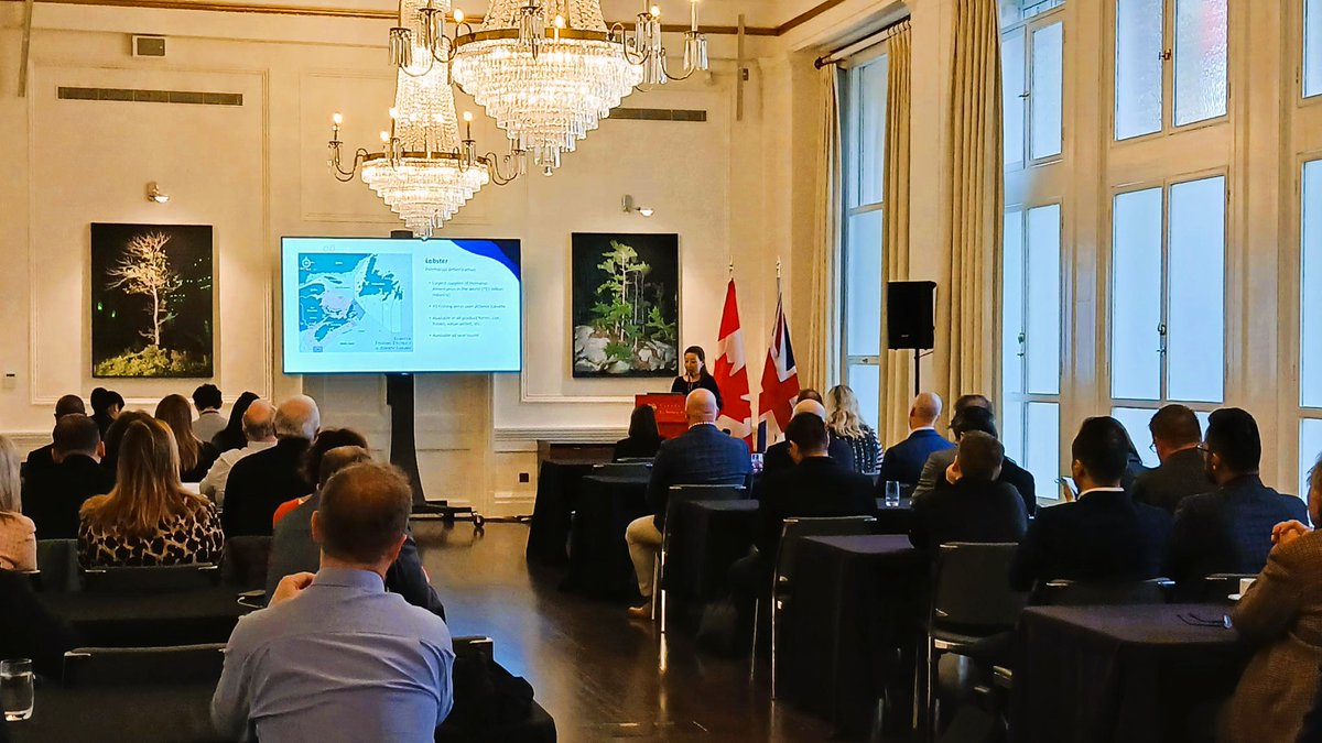Our final day of the London #AtlanticCanadaSeafoodExportCafé saw 60 guests gather for a day of market updates &amp; meetings exploring biz opps between Canadian #seafood producers &amp; UK buyers that will hopefully lead to prosperous future partnerships.

#SeafoodFromCanada