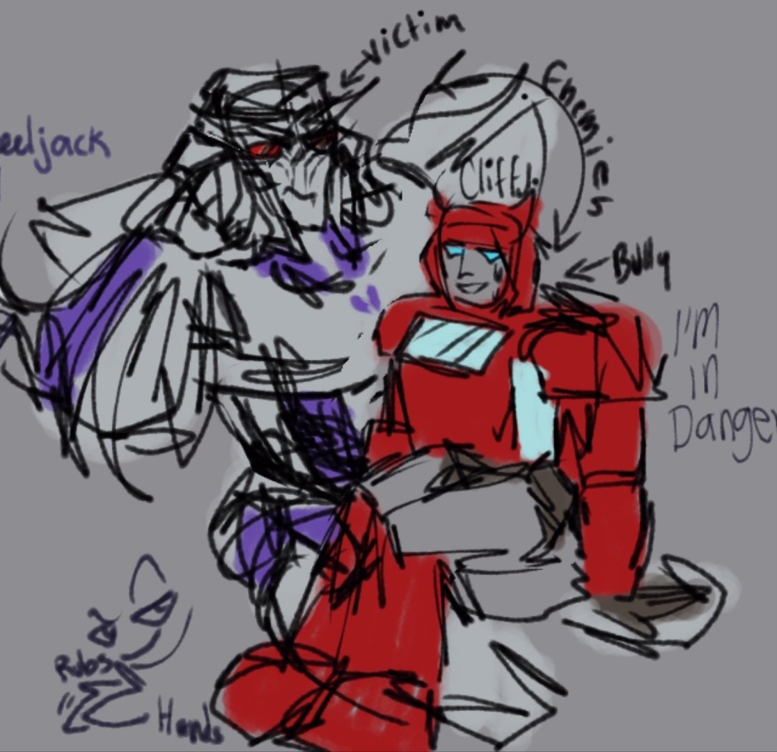 HatsukeKou's tweet photo. 🌂About the au: tfp Meg gets teleported then caught by the autobots confusing Meg for a femme

☂️why? Meg frame is smooth just like femmes not bulky as the mechs

🌌 It's funny how I stumble with this au one day bored I photoshop the femmes &amp; meg head on bnha
🌌 Elita hates meg https://t.co/4nqLijqkpr