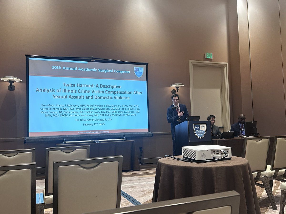 Charlotte Kvasnovsky (@ckvasnovsky) on Twitter photo Awesome <a href="/UChicago/">The University of Chicago</a> undergraduate Ezra Moos <a href="/ezramoos/">Ezra Moos</a> presenting on Crime Victim Compensation in Illinois- working towards increasing awareness, shorter delays and fewer denials #ASC25 <a href="/uchicagosurgery/">UChicago Surgery</a> <a href="/tzakrison/">Tanya Zakrison (she/her)</a> <a href="/mcwhmd/">Marion Henry 🟧</a> <a href="/ClariceJR12/">Clarice Robinson</a> Awesome <a href="/UChicago/">The University of Chicago</a> undergraduate Ezra Moos <a href="/ezramoos/">Ezra Moos</a> presenting on Crime Victim Compensation in Illinois- working towards increasing awareness, shorter delays and fewer denials #ASC25 <a href="/uchicagosurgery/">UChicago Surgery</a> <a href="/tzakrison/">Tanya Zakrison (she/her)</a> <a href="/mcwhmd/">Marion Henry 🟧</a> <a href="/ClariceJR12/">Clarice Robinson</a>
