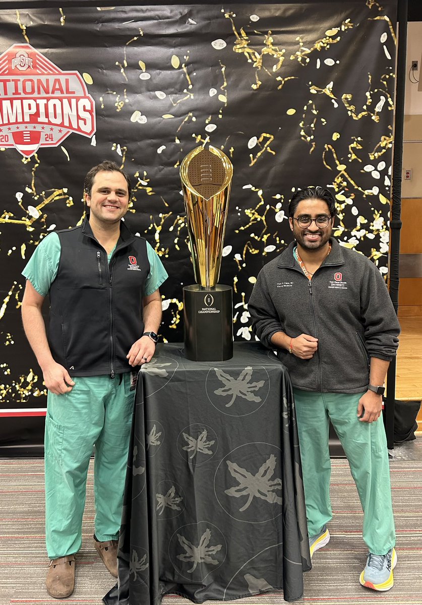 Ohio State Internal Medicine Residency (@ohiostateimres) on Twitter photo Our night team champions! 😊 Senior residents Dr. Jacob Butman (PGY2) and Dr. Prem Patel (PGY2) snap a photo with the championship trophy!
<a href="/IMjacob_butman/">Jacob Butman</a> <a href="/Prem_N_Patel/">Prem Patel, MD</a> <a href="/OSUWexMed/">The Ohio State University Wexner Medical Center</a> <a href="/OSUCCC_James/">The James</a> Our night team champions! 😊 Senior residents Dr. Jacob Butman (PGY2) and Dr. Prem Patel (PGY2) snap a photo with the championship trophy!
<a href="/IMjacob_butman/">Jacob Butman</a> <a href="/Prem_N_Patel/">Prem Patel, MD</a> <a href="/OSUWexMed/">The Ohio State University Wexner Medical Center</a> <a href="/OSUCCC_James/">The James</a>