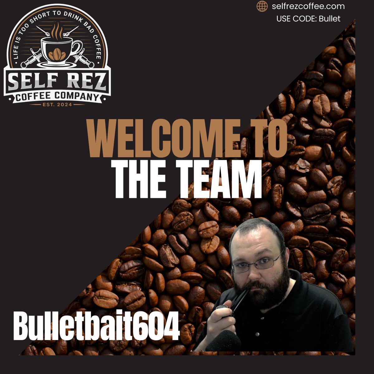 🚨 Exciting Partnership Announcement! 🚨

We’re pumped to welcome our newest partner, @BulletBait604, to the Self Rez Coffee Co. family! 🎯☕

If you’re into high-energy content, laughs, and great times, BulletBait604 brings the heat—and now, he’s fueled by Self Rez Coffee! 💥🔥
