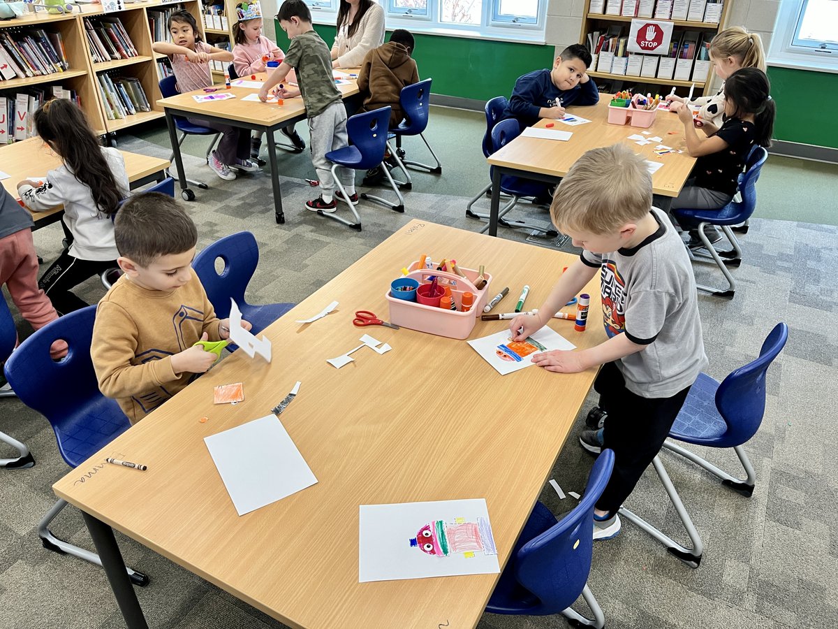 MeyerLib_SD735's tweet image. K students have been reading books nominated for the @monarchaward since we returned from winter break. Recently after reading a book about a fire hydrant named &quot;Lou,&quot; they all made their own Lou crafts!