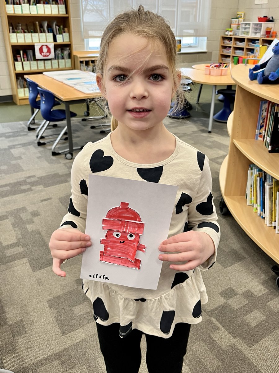MeyerLib_SD735's tweet image. K students have been reading books nominated for the @monarchaward since we returned from winter break. Recently after reading a book about a fire hydrant named &quot;Lou,&quot; they all made their own Lou crafts!