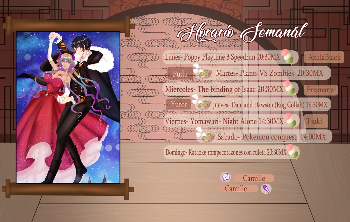 HORARIO DEL 10/02 al 16/02 !    
Tarde pero cumplimos!  Collabs con <a href="/AzulaBiack/">AzulaBiackVT 🔥♠️</a> ,
<a href="/PrismariaVT/">PRISMARIA</a> y <a href="/TsukiVT2/">Tsuki Hoshizora</a> ! Eng Collab el jueves con <a href="/Yutor1965/">Yu</a> ! Y Karaoke rompecorazones para el domingo!
#Vtubers #VTuberES #VTuberUprising