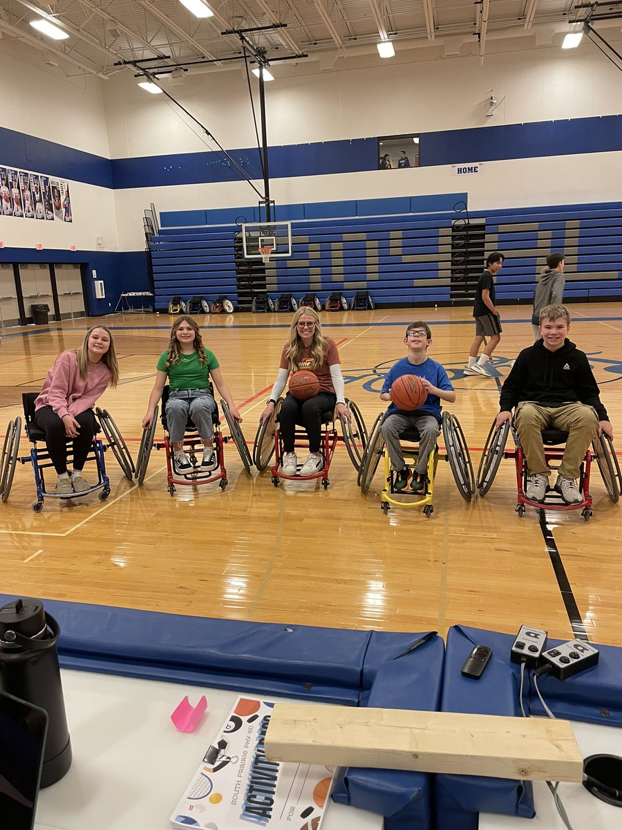MrStachPE's tweet photo. It’s @prairie_grit week at school this week!! Huge thanks to averi for coming in and teaching our students the fun and importance of adaptive sports!! Students had a blast learning and moving!! https://t.co/Uxr6y1ONVl