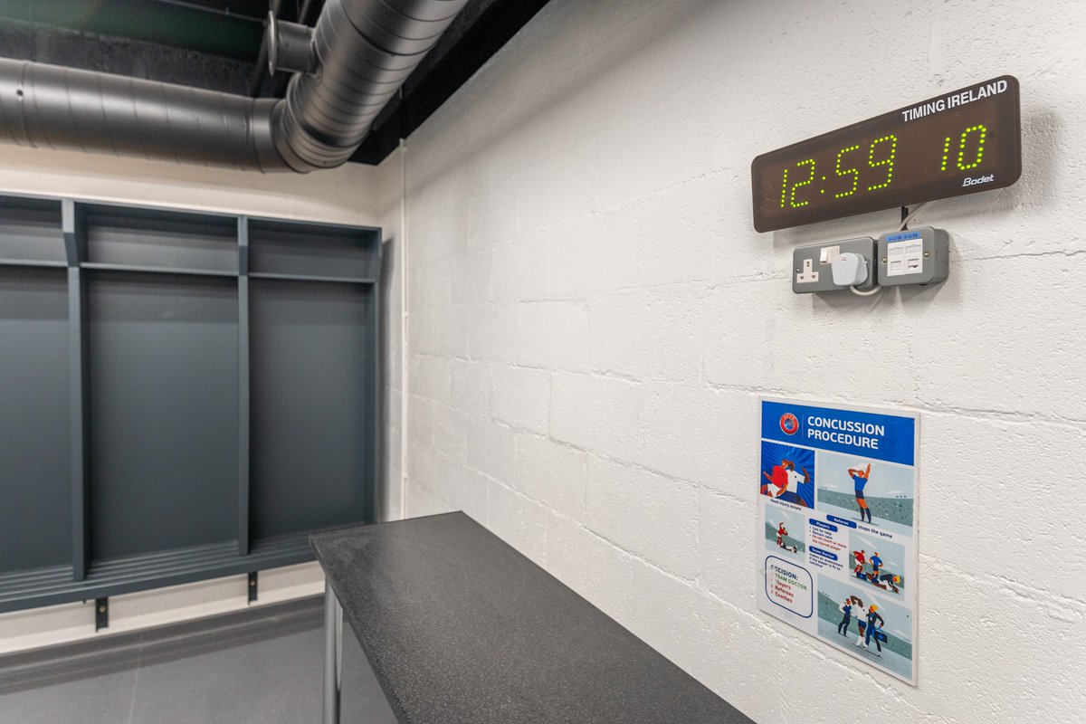 tallaghtstadium's tweet photo. Dressing room upgrades ✅
Looking forward to hosting our first fixture of 2025 when @ShamrockRovers take on @moldefotball in the knockout stages of the @Conf_League Thursday 20th. https://t.co/lxKae6f0zI