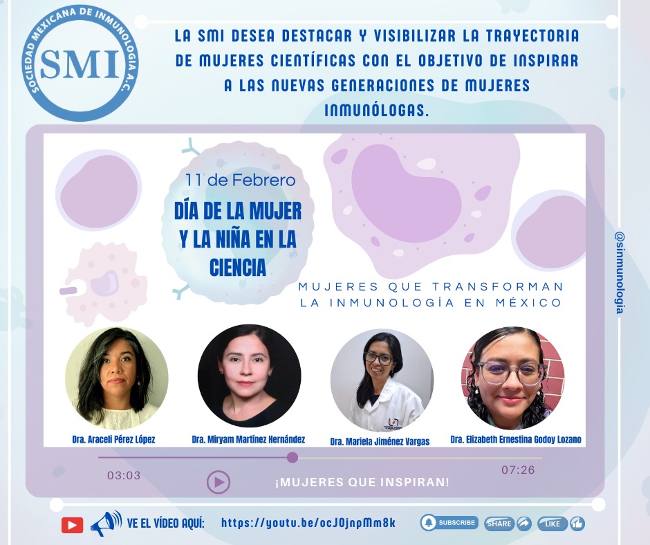 En este video puedes encontrar a mujeres científicas que nos comparten su experiencia para inspirar a las nuevas generaciones así como la diversidad del trabajo en el área de la inmunología. 
youtube.com/watch?v=ocJOjn…