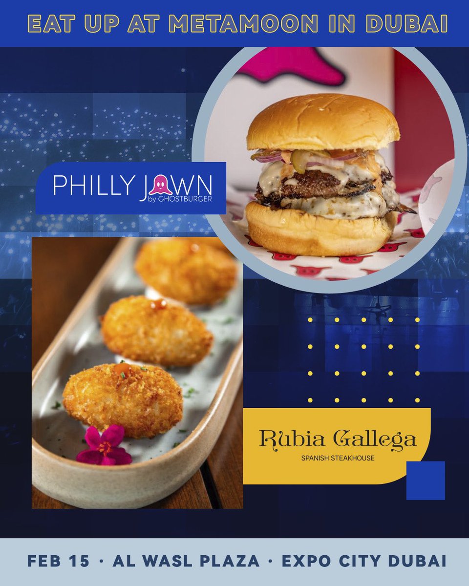 MetaMoonFest's tweet image. Come hungry this Saturday Feb 15 to #MetaMoonInDubai, as these 6 amazing eateries got your appetite covered!

Last few GA and Golden Circle tickets available at ticketmaster.ae/event/19082970…

#HenryLau #刘宪华 #劉憲華 #MetaMoon #Dubai #DubaiLife #LeeYoungJi #mikah #MCJin #MTPop