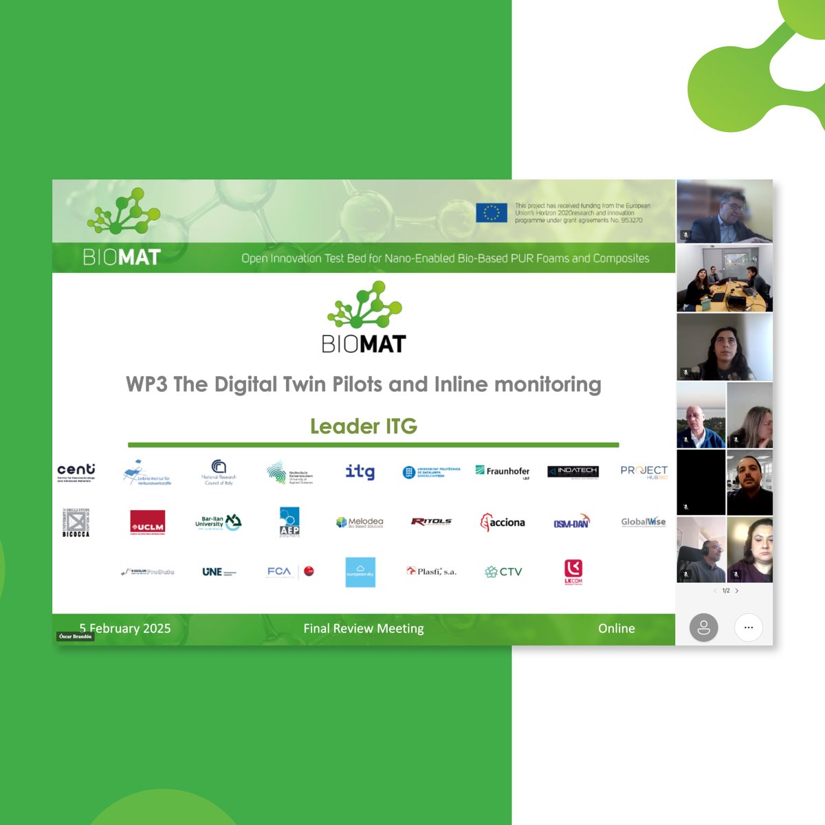 BIOMAT_Project's tweet image. It&apos;s time to look back and be proud of our challenging path to #success.
The #BIOMAT project&apos;s final #review #meeting brought together all the partners to go through the #work developed and #evaluate the #results obtained.
Stay tuned!