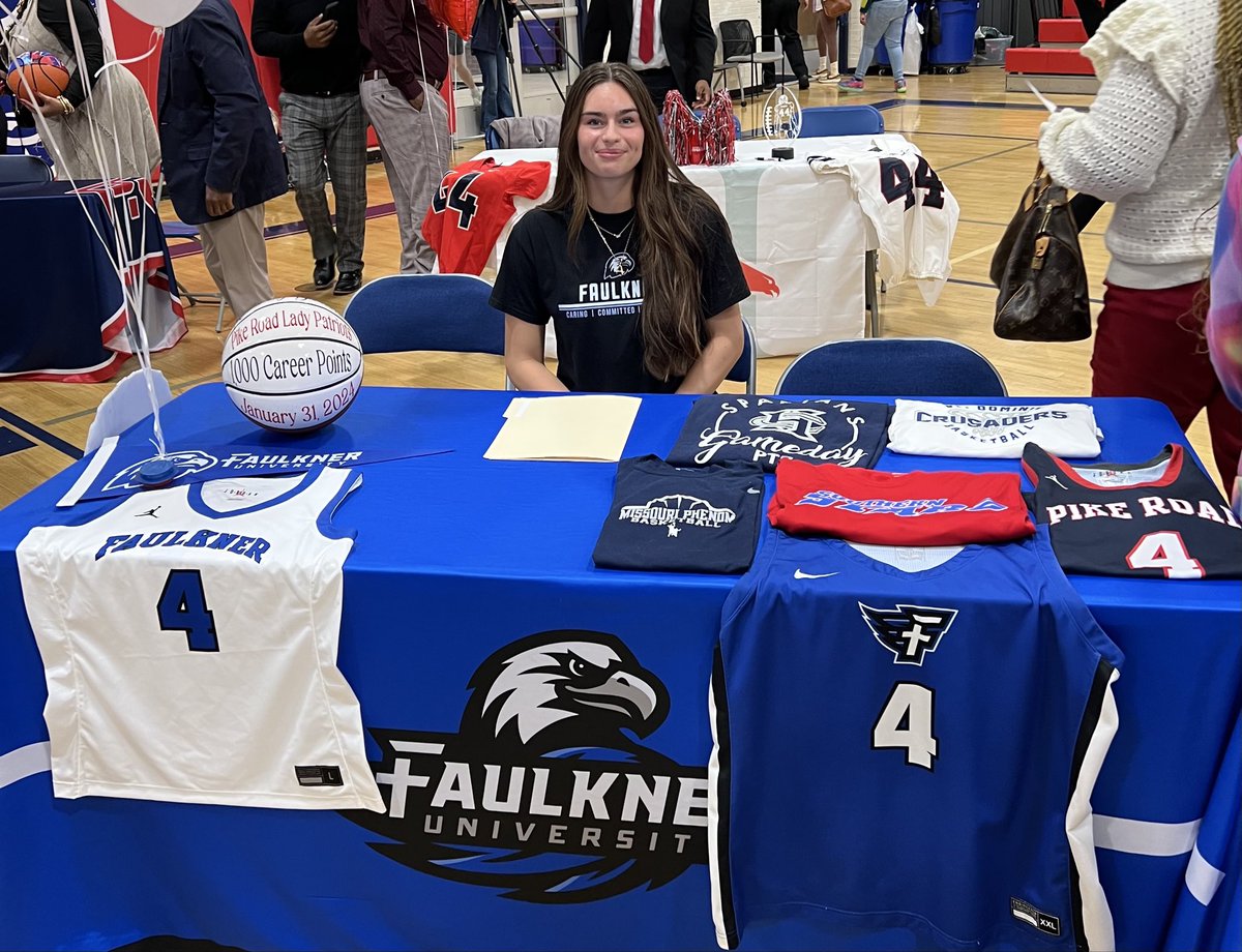 Congratulations to Veal 2025 Audrey Blaine, Pike Road HS on signing her NLI today to continue her Academic and Athletic career at Faulkner University and HC Jacob Roark.