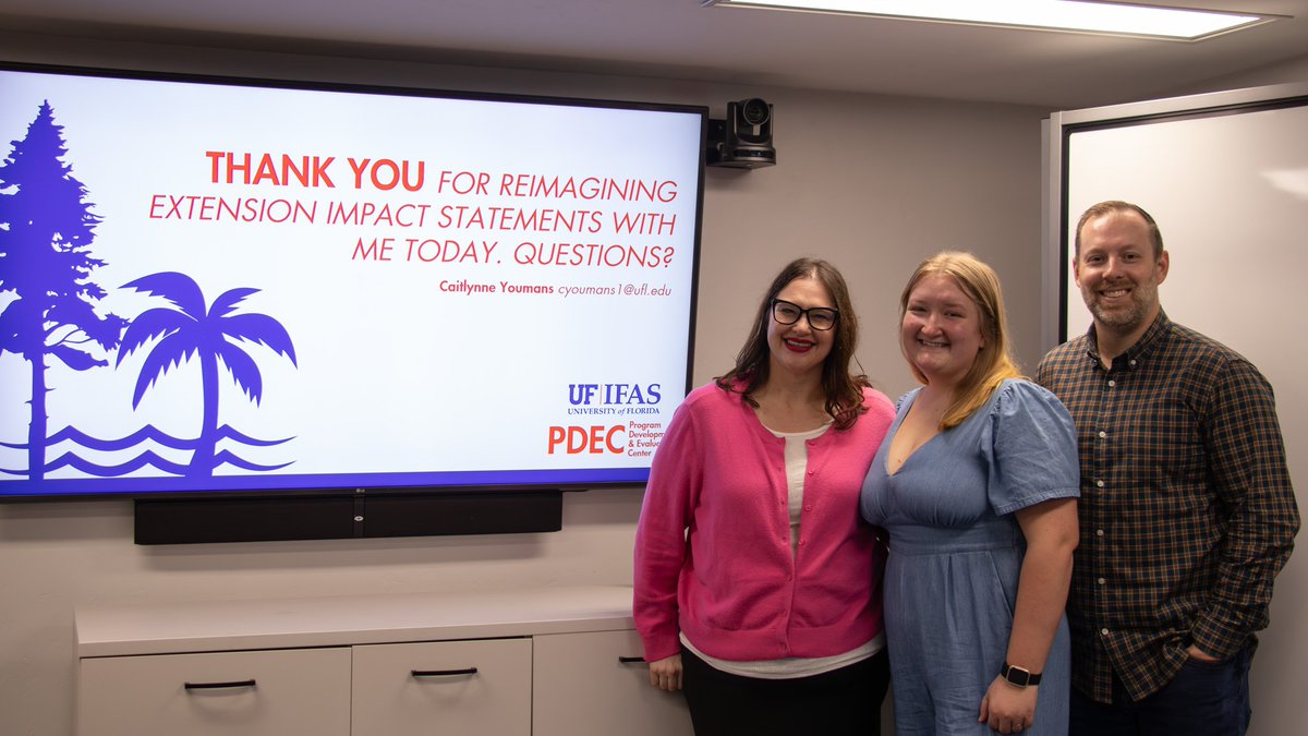 Congrats to Caitlynne Youmans on successfully defending her master's thesis, "Reimagining Impacts: Exploring Using AI and BI to Understand Extension Impact Statements to Market Extension."

Her committee chair was Dr. Lauri Baker and her committee member was Dr. Matt Benge. 🐊