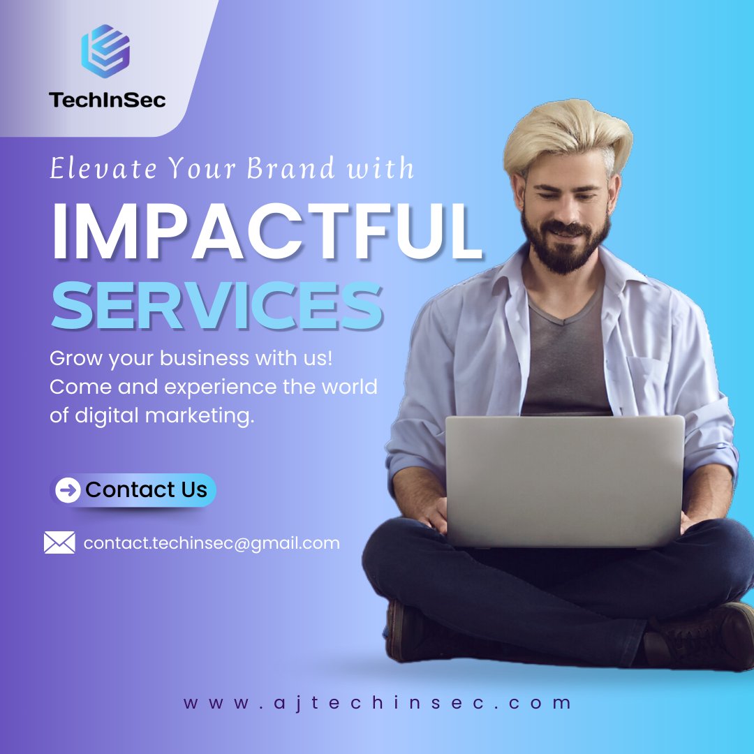 TechInSecurity's tweet image. ✨Elevate Your Brand with Impactful Services! Want to take your business to the next level? Our expert digital marketing solutions will boost your online presence and engagement. 📷 #SEO #cybersecurity #Techinsec #BusinessGrowth #digitalmarketing #offpageseoservices #onpageseo