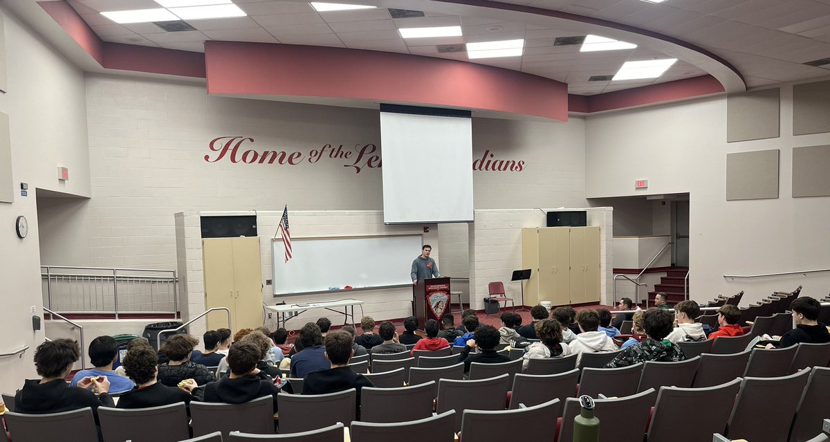 Huge thanks to <a href="/cadehunter17/">Cade Hunter</a> of the Cincinnati Reds for speaking to our players. Having a Lenape alumni back always makes these conversations that much more special!