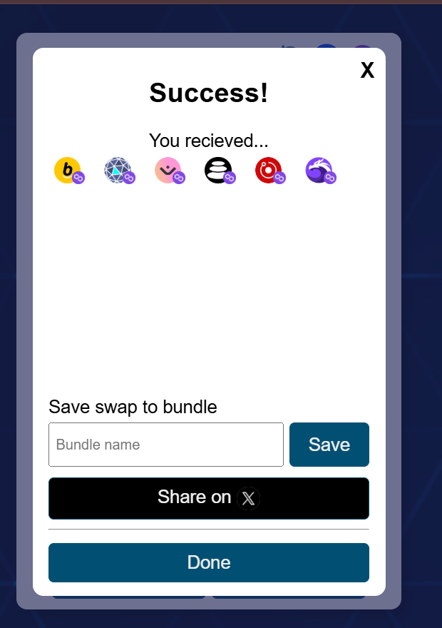 JamesPAui1's tweet photo. I just swapped using Bundle Share on ViciSwap. One link, one approval:  https://t.co/IORUTBAJD4 #VCNT #ViciCoin #ViciSwap #ViciNFT #Crypto https://t.co/bBReUt4OAj