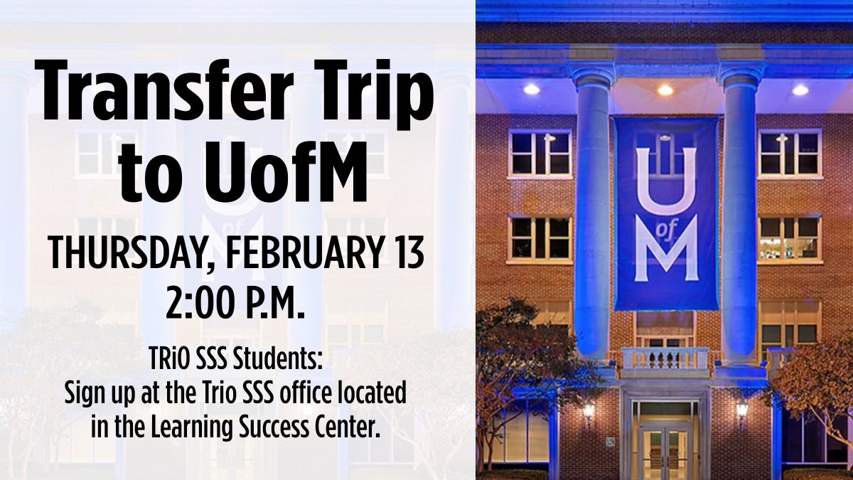 asumidsouth's tweet image. Take your education to the next level! TRiO SSS is heading to the University of Memphis on Feb. 13! 🎓🐯 Don’t miss this chance to explore campus &amp;amp; prep for your transfer.

📍 Sign up at the TRiO SSS office in the Reynolds Center!

#ASUMidSouth #TRiOSSS #UniversityofMemphis