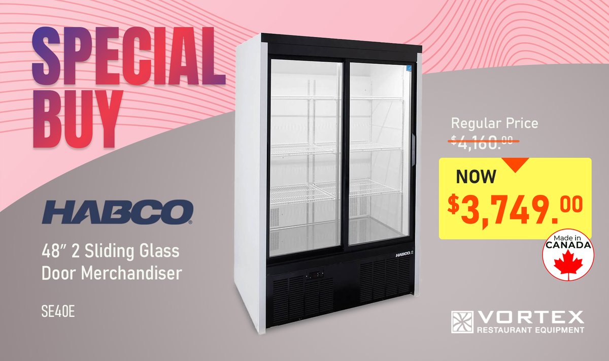 🚨 Special Buy: Habco Merchandiser! 🚨

🇨🇦 Made in Canada – High-quality, energy-efficient refrigeration from a trusted Canadian brand!

✅ Sliding glass doors for easy access
✅ Energy-efficient &amp; commercial-grade
✅ Perfect for beverages &amp; grab-and-go
Get this exclusive deal