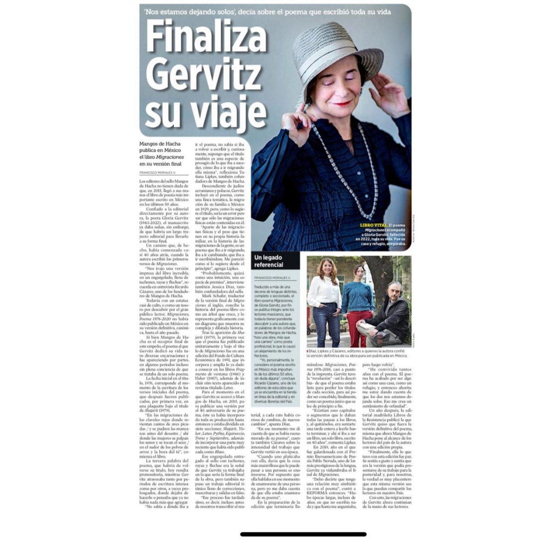 mangosdehacha's tweet photo. Entrevista a las y los editores de MaNgOs de HaCha sobre Gloria Gervitz. Hablamos de Migraciones y de nuestro trabajo con ella en la edición que publicamos en 2020. https://t.co/scTgB1TuEj
