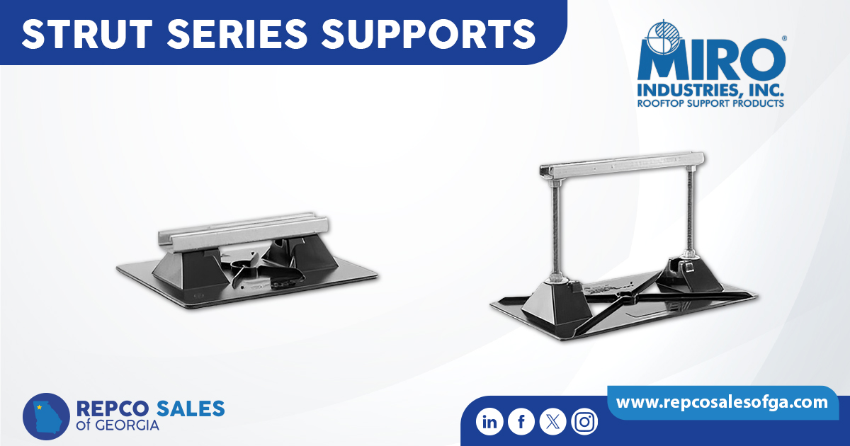 RepcoSalesofGA's tweet image. Reliable Support with @MIRO_Industries’ Strut Series Supports 💪

Available in widths from 8″ to 48″ and heights up to 18″ above the roof.

Contact #RepcoSalesOfGeorgia today to learn more! repcosalesofga.com

#StrutSupports #MechanicalPiping #RoofSupport #PlumbingSolutions