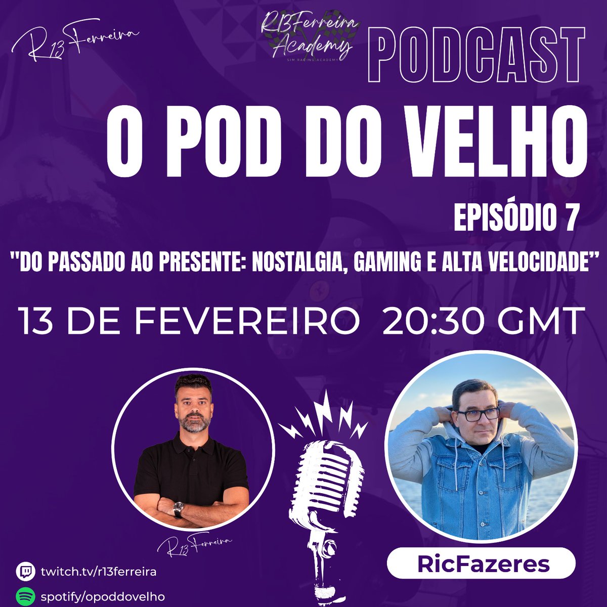 Ricardo Ferreira (@r13ferreira) on Twitter photo Está quinta feira não percam o EP.7 do "Pod do Velho" c/ <a href="/RicFazeres/">RicFazeres</a>
#simracing
#youtubeportugal
#simracingportugal
#iracing
#Esports Está quinta feira não percam o EP.7 do "Pod do Velho" c/ <a href="/RicFazeres/">RicFazeres</a>
#simracing
#youtubeportugal
#simracingportugal
#iracing
#Esports