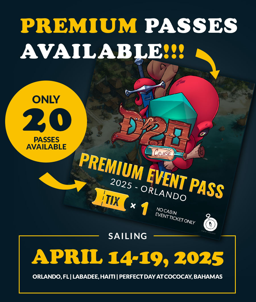 🚨 Premium Passes Released! 🚨 Only 20 spots available for the ultimate RPG experience at sea! Secure your Premium Event Pass now and enjoy exclusive game sessions, VIP perks, and epic adventures! Act fast—once they’re gone, they’re gone! ⚡🎟️ - mailchi.mp/event.cruises/…