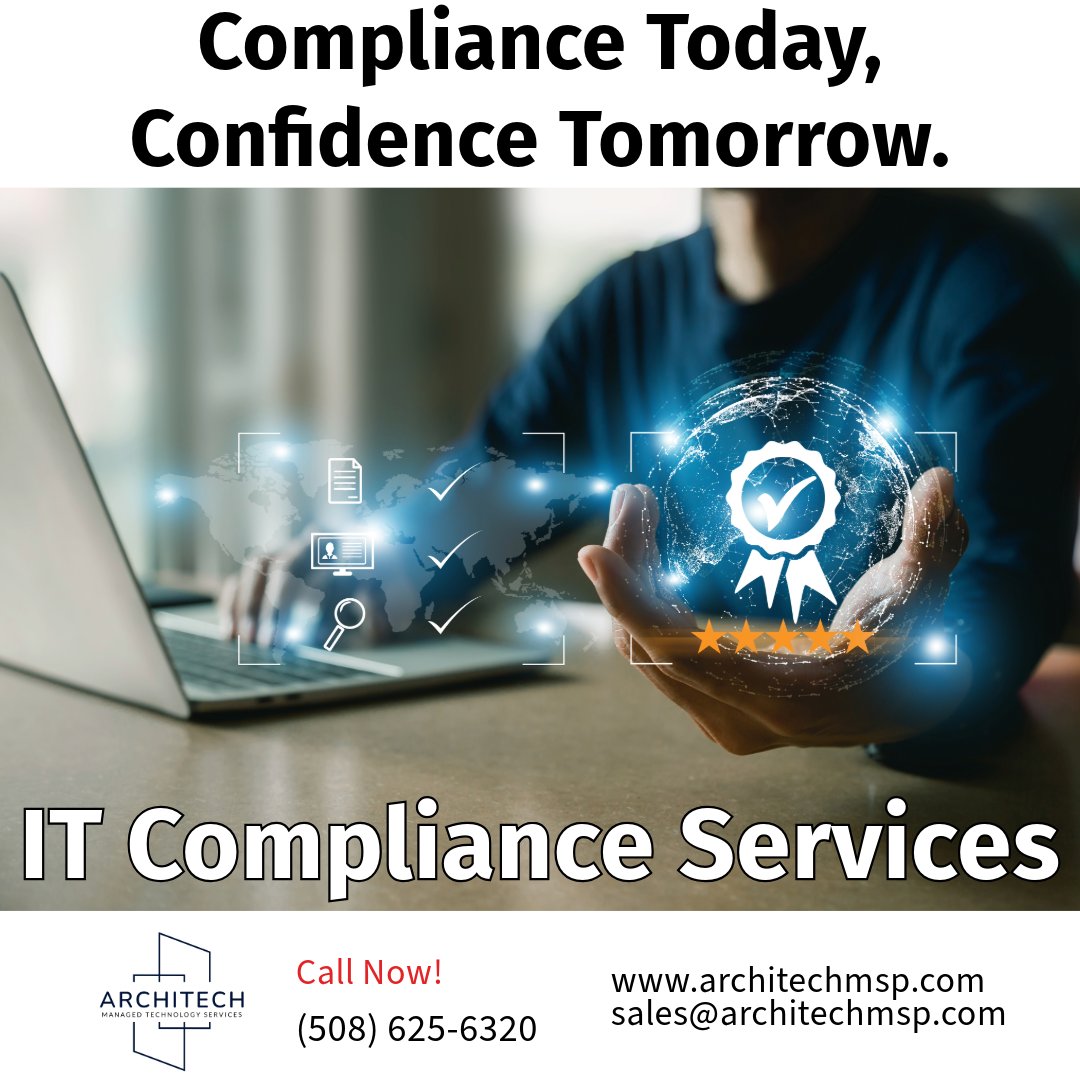 ArchitechLC's tweet image. Don’t wait for a compliance gap to put your business at risk. Prepare today for a confident tomorrow.

📩 Learn more: architechmsp.com | Email: sales@architechmsp.com

#ComplianceToday #ConfidenceTomorrow #CyberSecurity #RegulatoryCompliance #ArchitechMSP