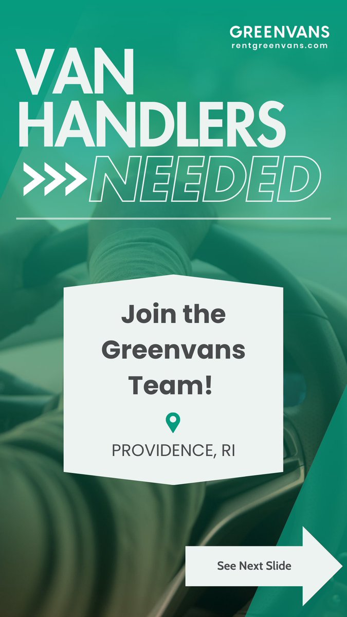 greenvans's tweet image. HANDLERS NEEDED – 
Join the Greenvans Team!

We’re currently looking for team members at our Providence, RI location to help with van handling, detailing, deliveries, and other tasks as needed.

We’d love to hear from you!

greenvans.typeform.com/to/Ep9qIC70