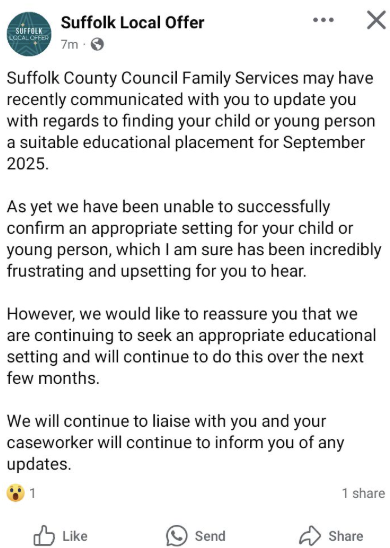 Suffolk SEND Crisis tweet media