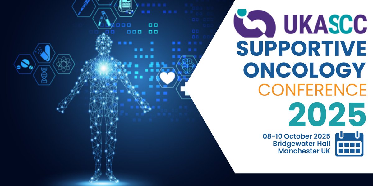 UKASCC 2025 –The Supportive Oncology conference
📅 8–10 Oct 2025 📍 Manchester
Join global experts for cutting-edge research, expert insights &amp; networking. 
Key topics: cancer care, treatment toxicities, inequalities &amp; more.🔗 More info 👉 ow.ly/E7Sr50UXT0z