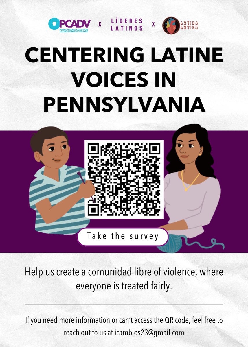 Thank you for helping us make a comunidad libre- a community free of violence, where everyone is treated fairly. Tu experiencia will help us find ways to keep our community safe and strong, especially for Latino/e families.

If you'd like a chance to win a gift card,