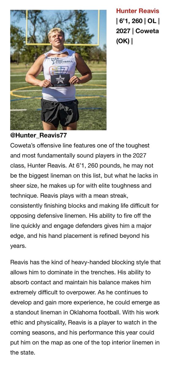 Thank you <a href="/6starfootballOK/">Six Star Football | OKLAHOMA</a> for the write up. 
<a href="/Coachpreacher/">Coach Tim Harper</a> 
<a href="/JarrenHightower/">Coach Hightower</a> 
<a href="/jdeddy20/">Coach Eddy</a> 
<a href="/Coach_J_Medrano/">Jason Medrano</a>