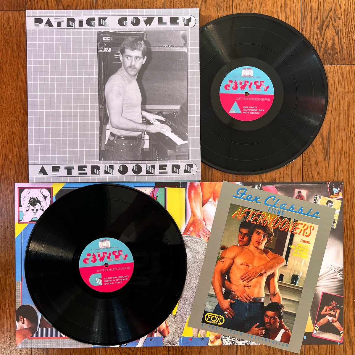 The final set of Patrick Cowley's gay porn soundtracks Afternooners is back in stock. “The vibe is mostly dreamy, mid-tempo and strutting but with a few early hours disco struts and flared synth that sounds like a prototype of Drexciya and so much electro-disco to come.”